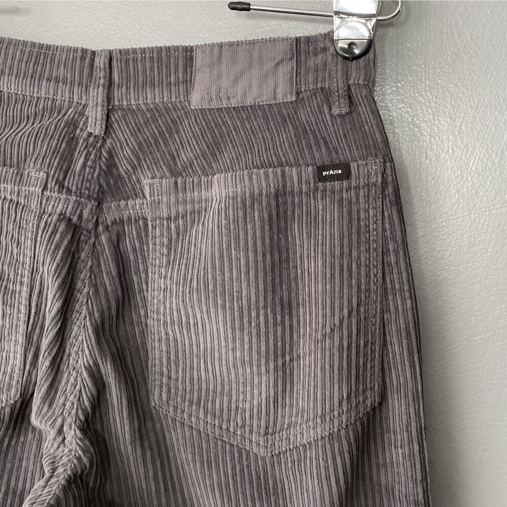 Prana Corduroy Pants Womens Size 6 Gray High Rise Wide Leg Organic Cotton Casual - Picture 7 of 15